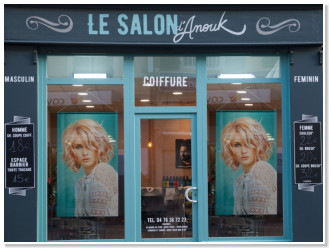 Devanture du Salon de Coiffure La Salon d'Anouk  Vinay